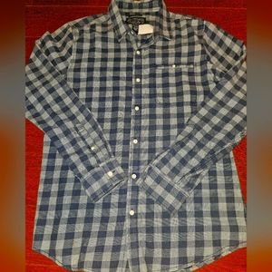 American Rag Mens Blue Casual Check Shirt